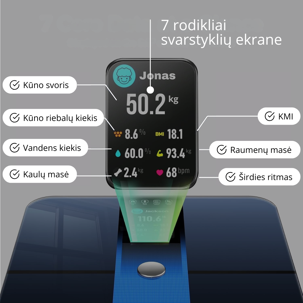 Išmaniosios Svarstyklės AFIIT BodyScan - Image 3