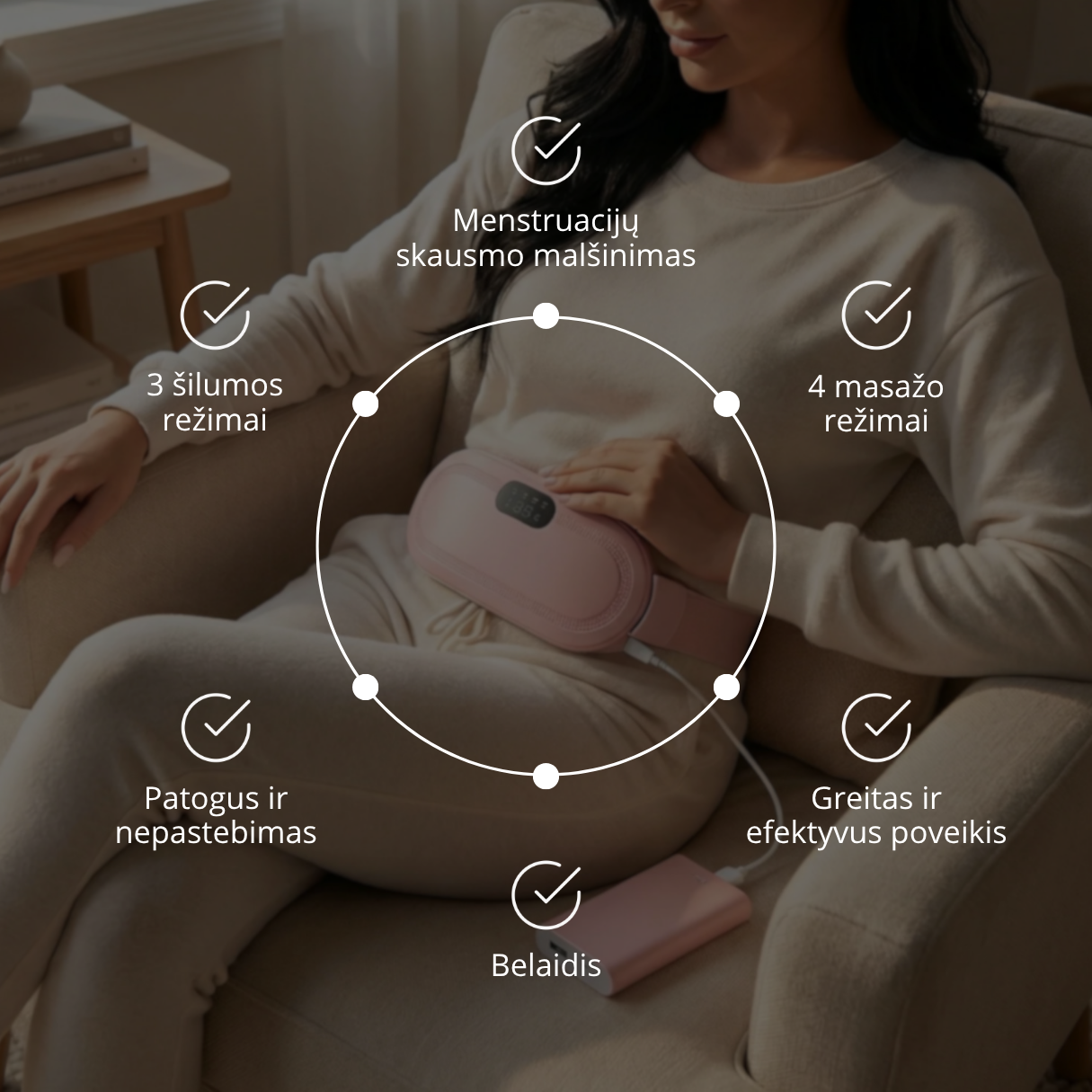 Šildantis pilvo diržas menstruacijoms palengvinti LUNON Cycle - Image 2