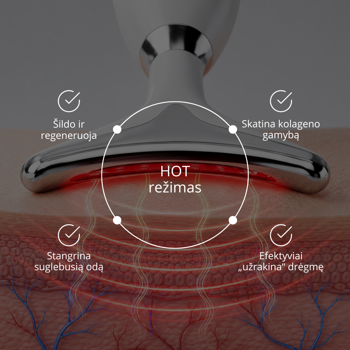 Stangrinamasis masažuoklis veidui ir kaklui DERM LiftPro - Image 7