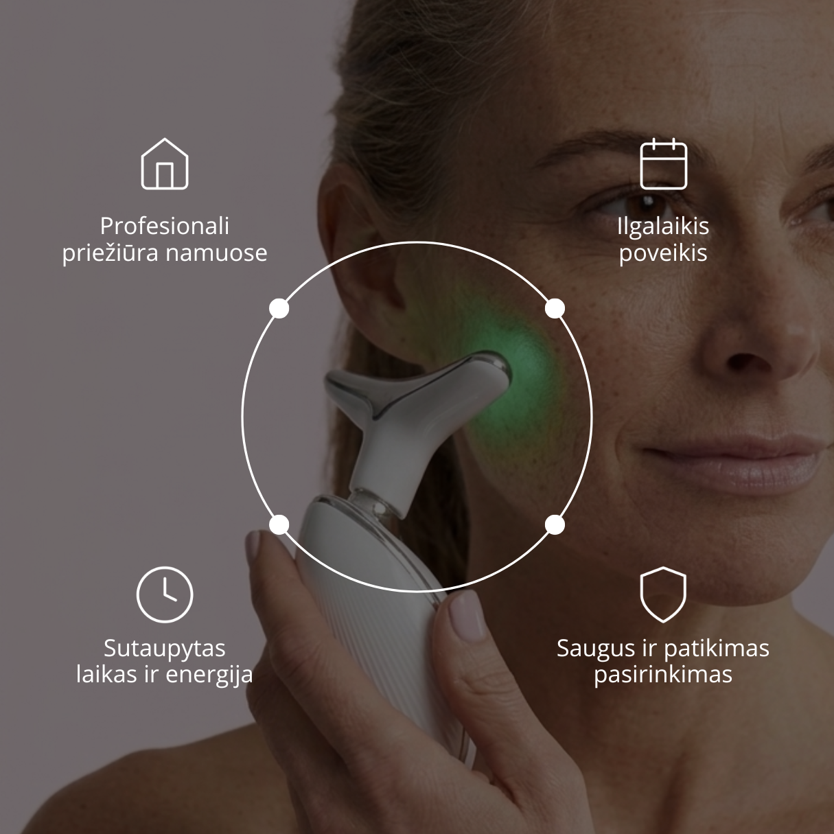 Stangrinamasis masažuoklis veidui ir kaklui DERM LiftPro - Image 3