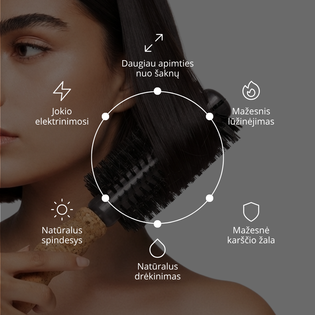 Plaukų formavimo šepetys su šerno šeriais MÙN BlowoutBrush - Image 2