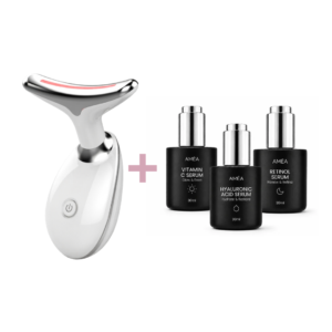 Stangrinamasis masažuoklis veidui ir kaklui DERM LiftPro + Serumų rinkinys AMÉA